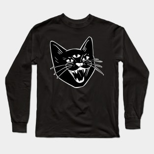 Hissing cat Mask Long Sleeve T-Shirt